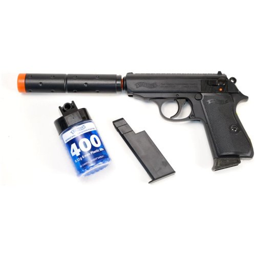 Pistola Air Soft WALTHER PPK/S Kit (Negra)