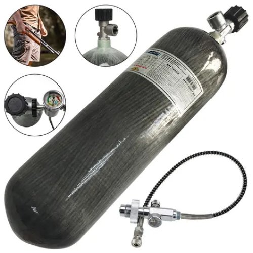 Tanque p/rifles PCP Fibra de carbón  300Bar/3,000ml