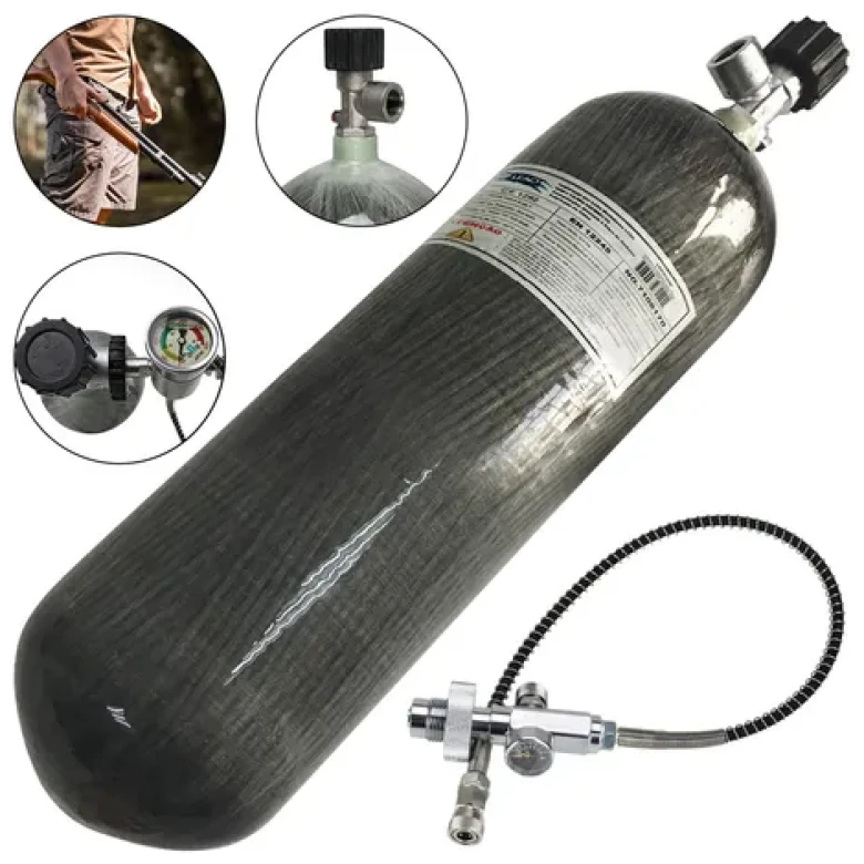 Tanque p/rifles PCP Fibra de carbón  300Bar/3,000ml