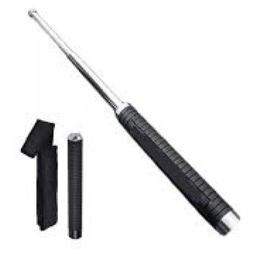 Baston Tactico Plateado Mediano
