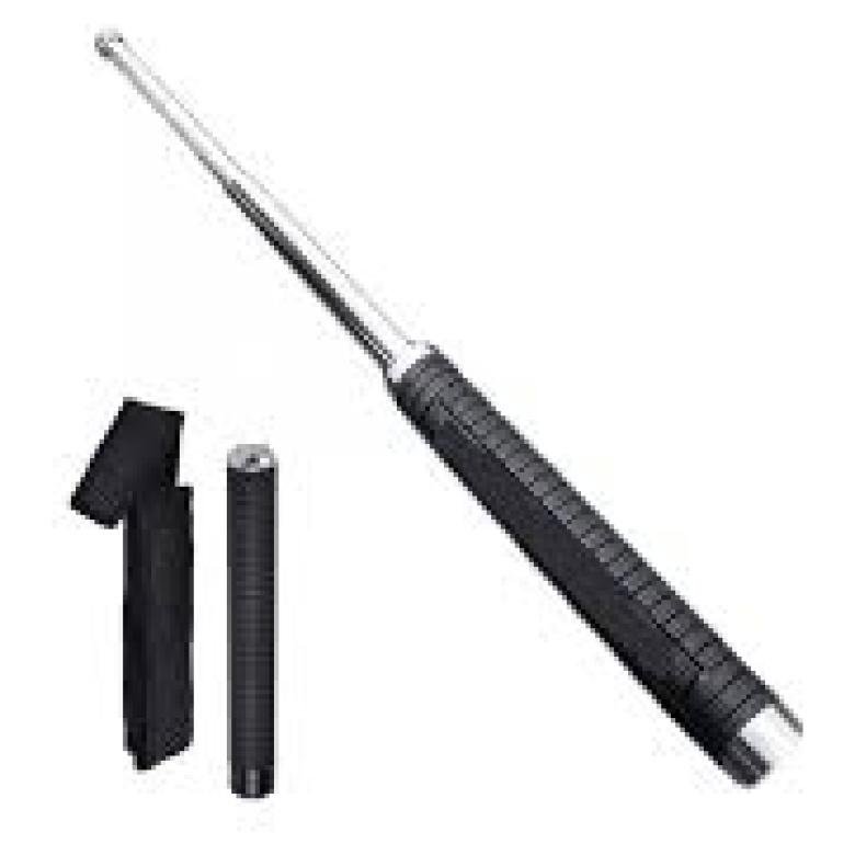 Baston Tactico Plateado Mediano