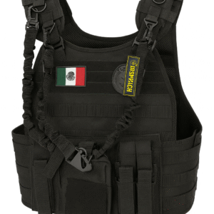 Chaleco Bungee Lastre Porta Placa Negro