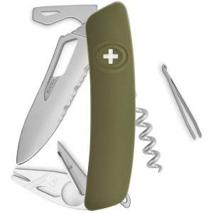 Navaja ALLMATT Single Hand SH03 TR-TT Wavy Edge, 12 funciones, olivo