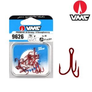 Anzuelo triple VMC 9626TR Red Nickel tamaño 1/0, SKU 31VM9626TRD1/01