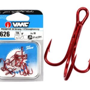 Anzuelo triple VMC 9626TR Red Nickel tamaño 06, SKU 31VM9626TRD106