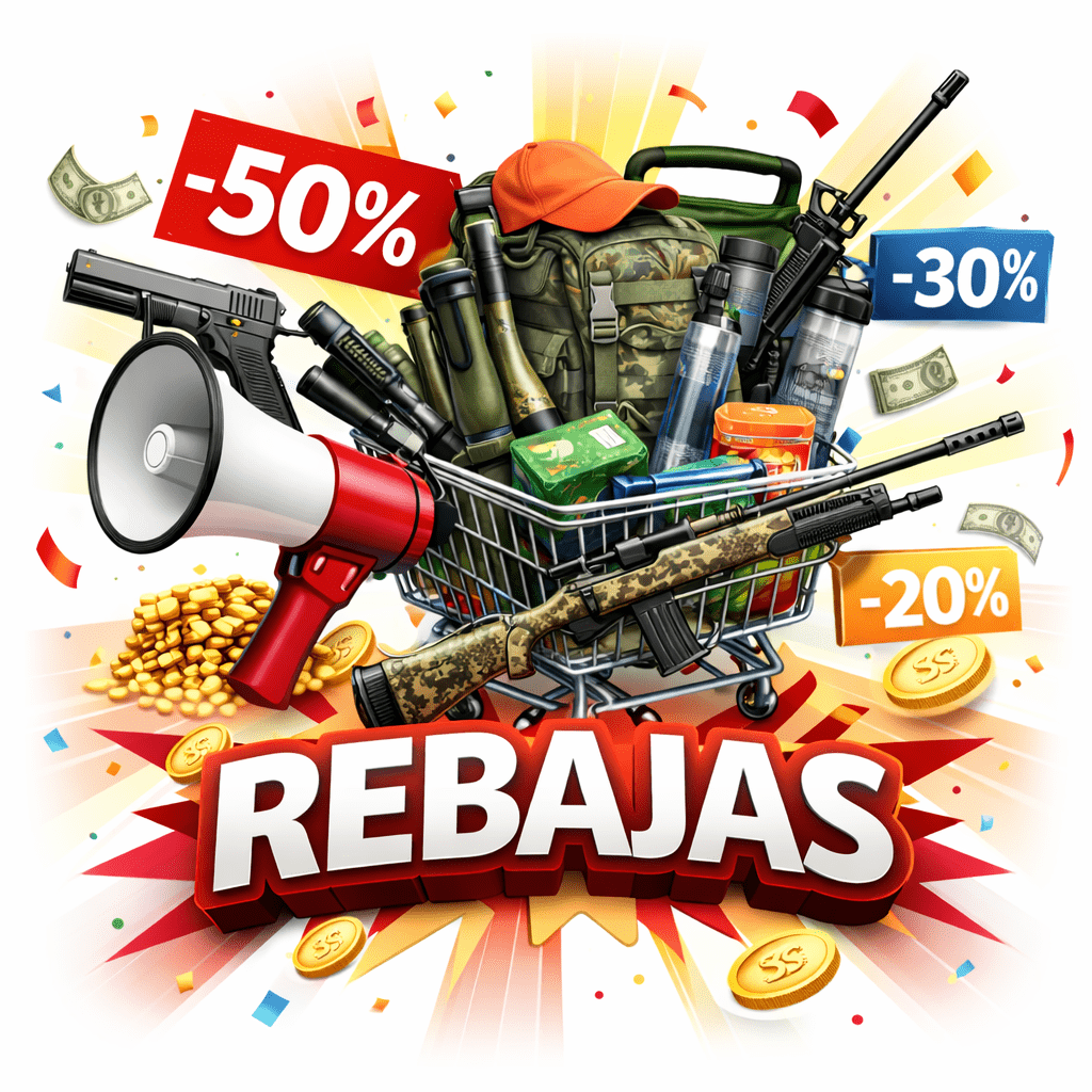 Rebajas con descuento y equipo de aventura