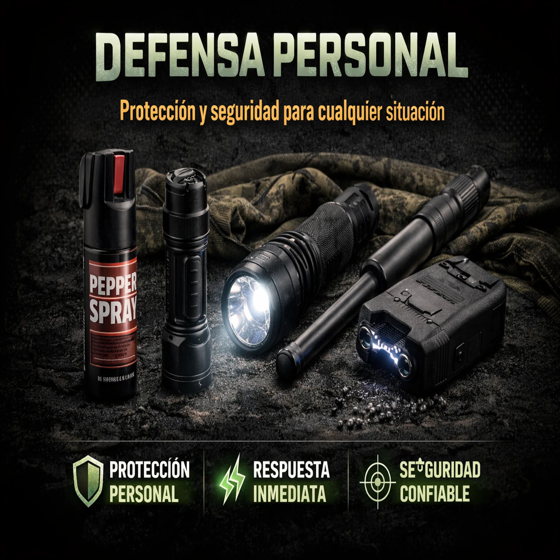 equipos de defensa personal para proteccion y seguridad disponibles en GISPACK Mexico