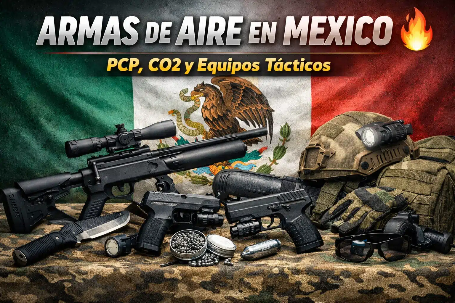 armas de aire en Mexico rifles PCP pistolas CO2 equipo tactico
