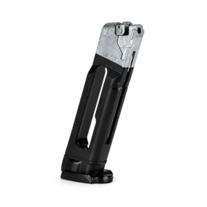 Cargador metálico para pistola de aire HK VP9 calibre .177 con alojamiento para cápsula de CO₂.