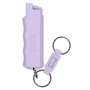 Gas pimienta SABRE 15g color morado púrpura con llavero de liberación rápida Quick Release