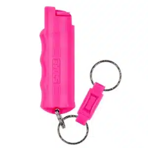 Gas pimienta SABRE Red 15g rosa en estuche duro con llavero de liberacion rapida Quick Release