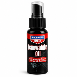 Aceite lubricante Birchwood Casey Renewalube Oil en presentación compacta para mantenimiento y protección de armas.