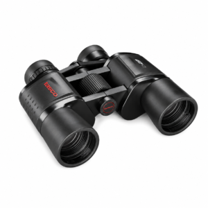 Binoculares Tasco 10x25 compactos plegables color negro para observación de naturaleza y actividades al aire libre.