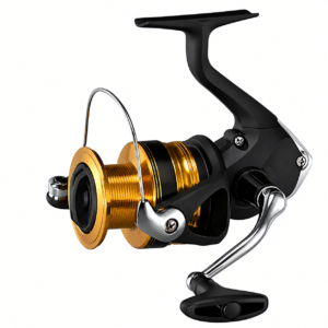 Carrete Shimano FX Spinning original para pesca deportiva color negro y dorado GISPACK