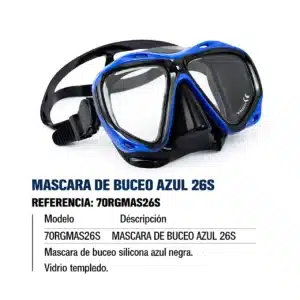 MASCARA DE BUCEO AZUL 26S - principal - GISPACK México