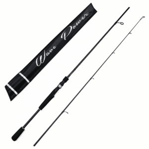 Caña de pesca Wave Power Spinning de 2 tramos con funda protectora GISPACK