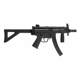 Réplica HK MP5 K-PDW negra CO2 400 FPS en vista lateral principal