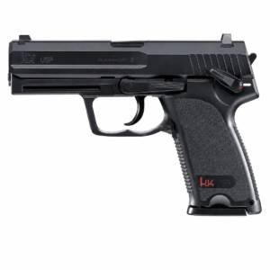 Pistola H&K USP negra CO2 calibre .177 en vista lateral principal