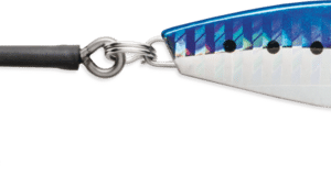 Señuelo Williamson Thunder Jig Bladed de 40 g, color azul y plata, con anzuelo y pala giratoria.