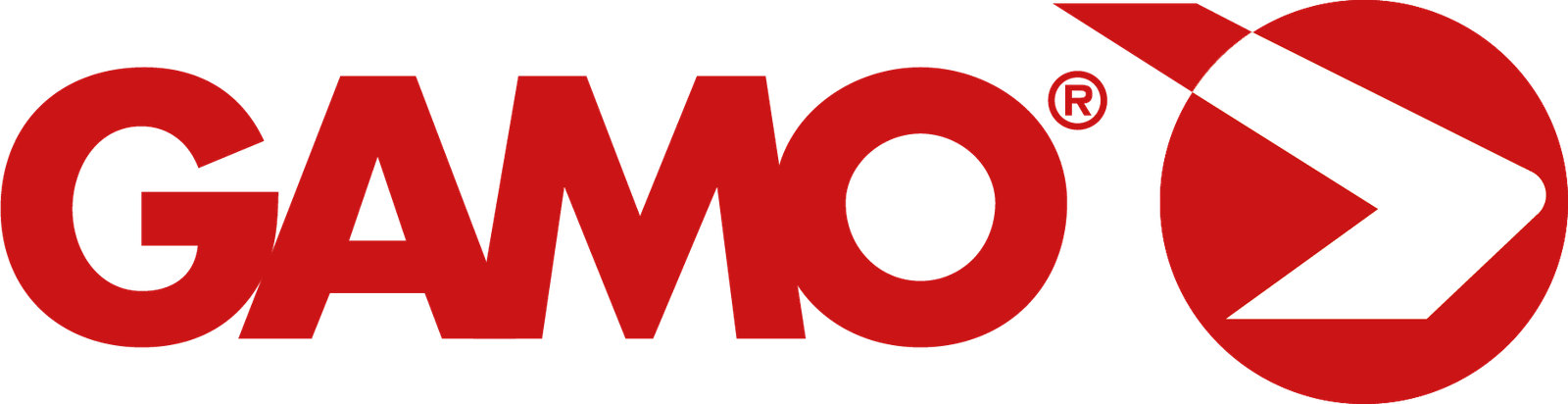 Logotipo rojo de Gamo con una flecha dentro de un círculo.