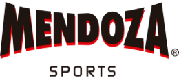 Logotipo de Mendoza Sports en negro con subrayado rojo.